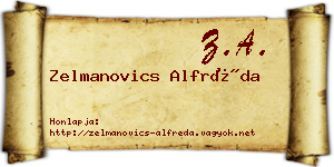 Zelmanovics Alfréda névjegykártya